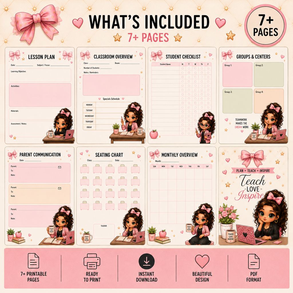 Kindergarten Daily Planner 2026–2027 | Printable Teacher Planner | Lesson Planning, Classroom Organization & Teacher Binder | Instant Digital Download