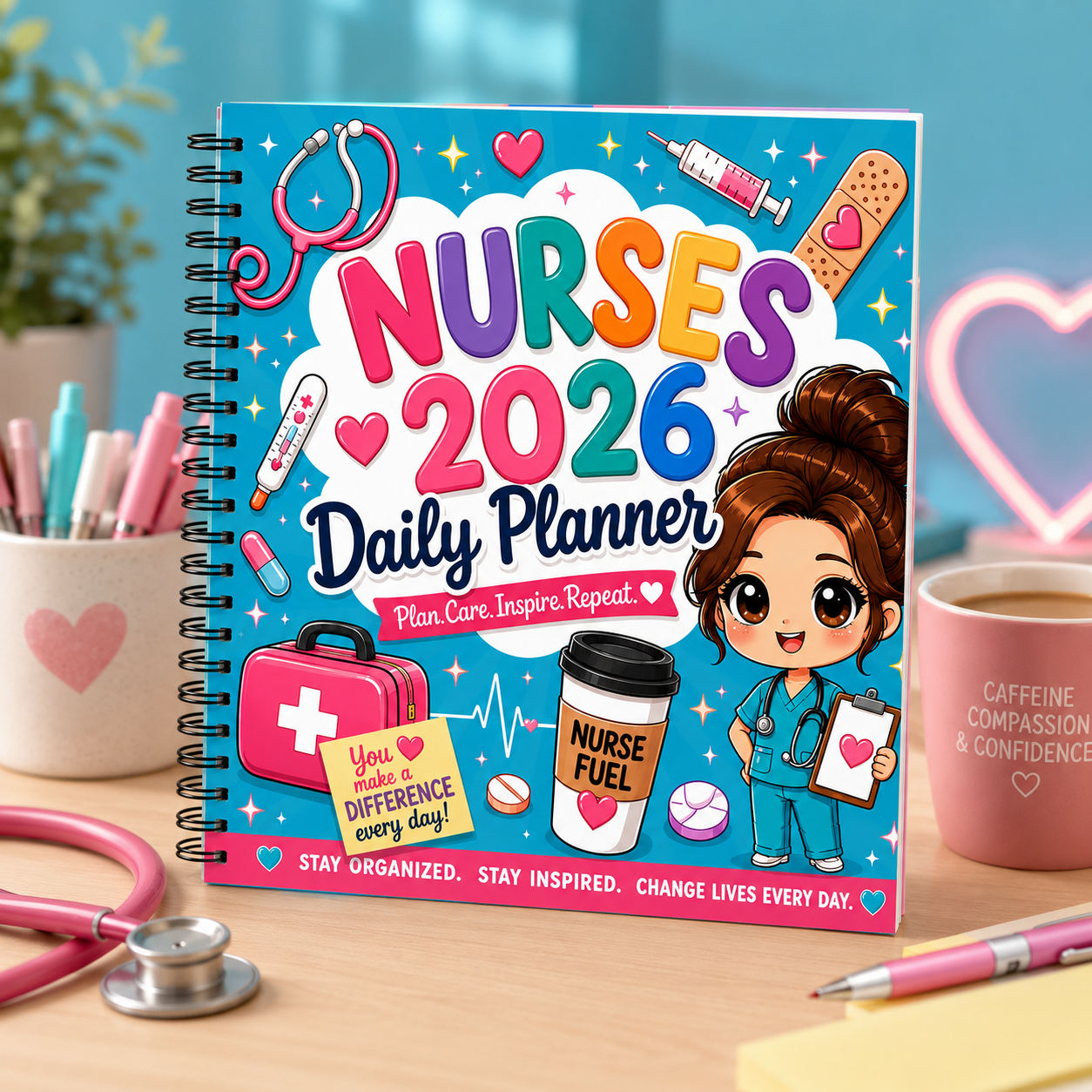 2026 Nurse Daily Planner | Printable & GoodNotes Digital Planner | Canva Editable | Instant Download