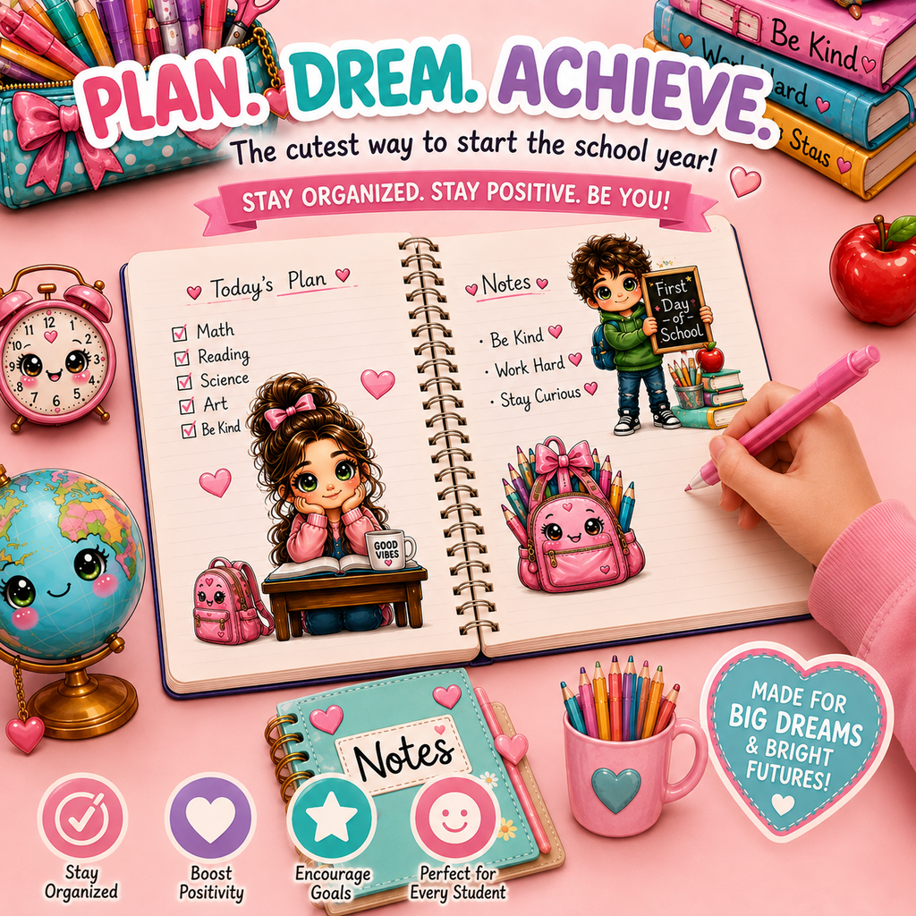 Back to School Kawaii Clip Art Bundle | 15 PNG Designs