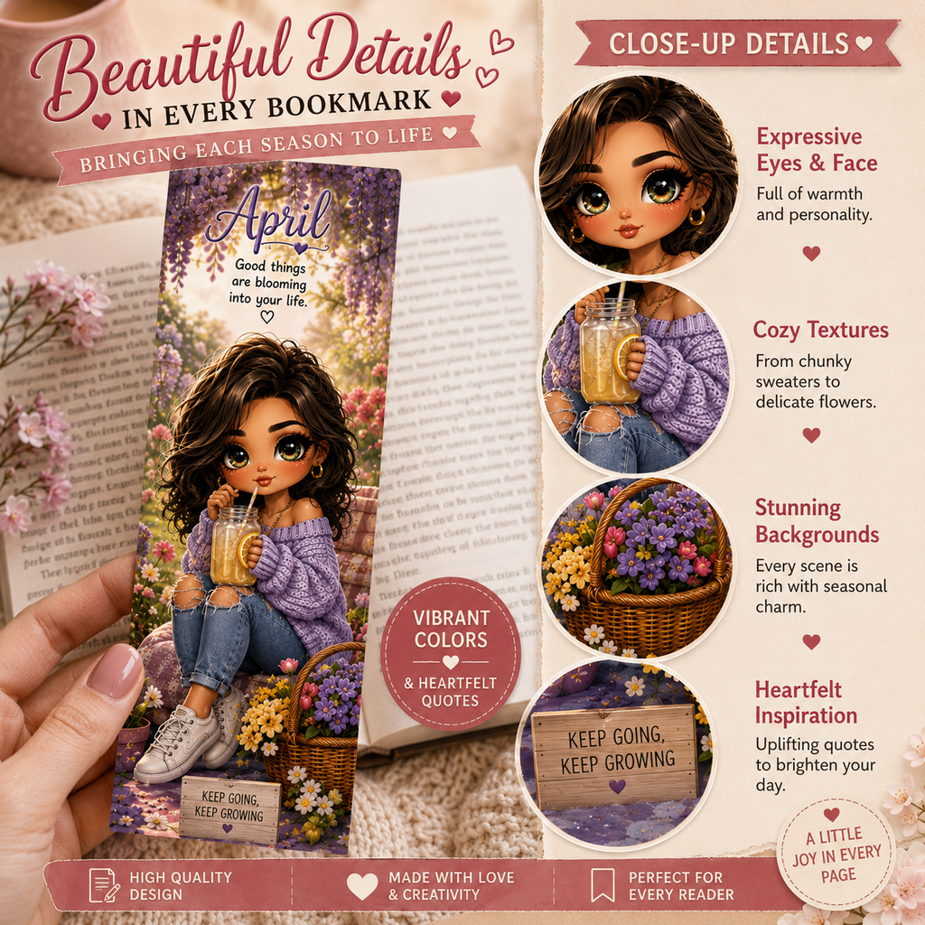12 Seasonal Printable Bookmarks | Monthly Digital Bookmark Set