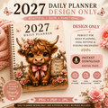 2027 Highland Cow Daily Planner – Printable Digital Planner