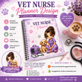 Vet Nurse Planner Design | Kawaii Veterinary Planner Cover | 15 Digital Pages | Instant Download