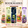 Kawaii Bookworm Printable Bookmark Set | 5 Cute Bookmarks | Instant PDF Download for Book Lovers & Readers