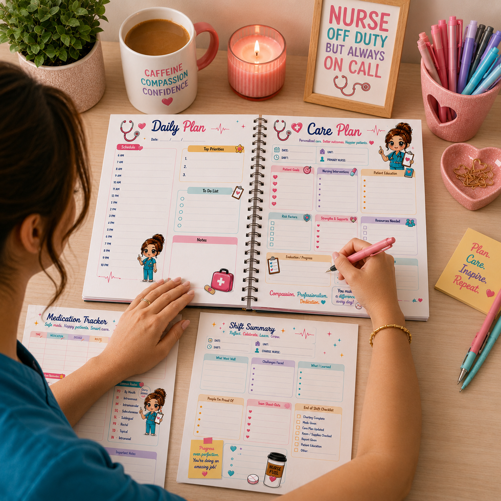 2026 Nurse Daily Planner | Printable & GoodNotes Digital Planner | Canva Editable | Instant Download