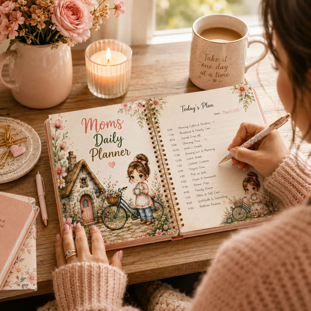Moms Daily Planner Printable | Floral Daily Planner PDF | Instant Download | Printable Mom Organizer | US Letter | Digital Planner