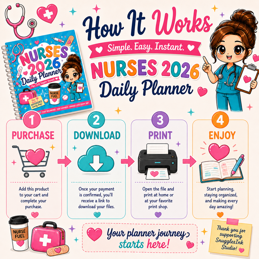 2026 Nurse Daily Planner | Printable & GoodNotes Digital Planner | Canva Editable | Instant Download