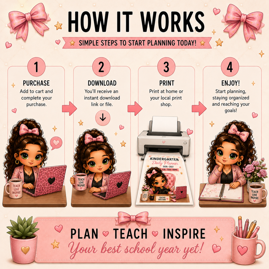 Kindergarten Daily Planner 2026–2027 | Printable Teacher Planner | Lesson Planning, Classroom Organization & Teacher Binder | Instant Digital Download