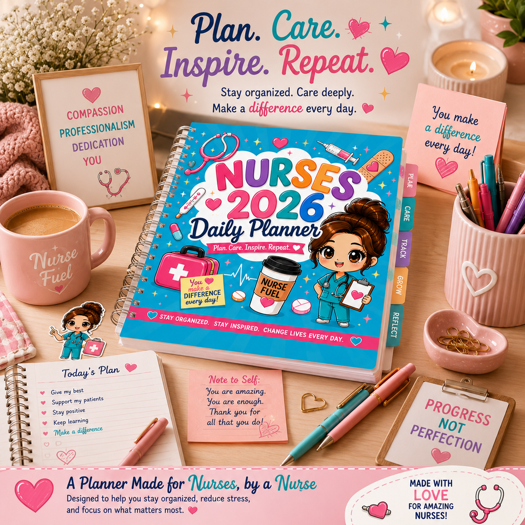 2026 Nurse Daily Planner | Printable & GoodNotes Digital Planner | Canva Editable | Instant Download