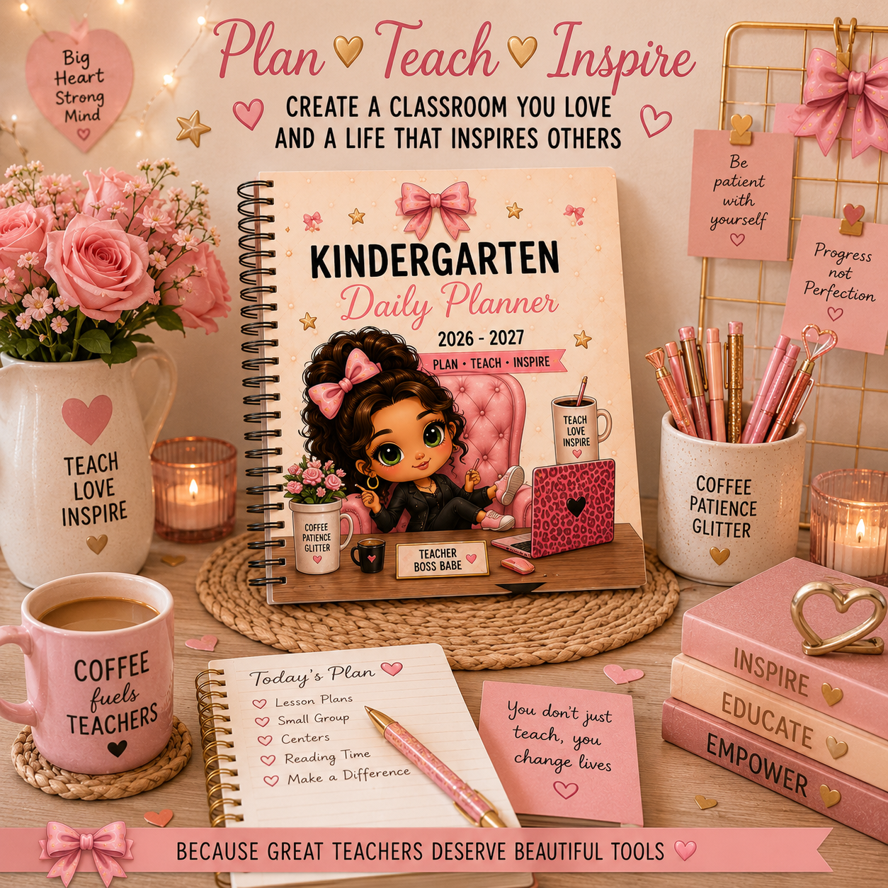 Kindergarten Daily Planner 2026–2027 | Printable Teacher Planner | Lesson Planning, Classroom Organization & Teacher Binder | Instant Digital Download